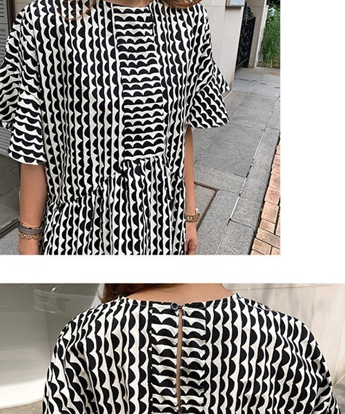 「a lot of love」 半袖ワンピース M ブルー レディース_画像5