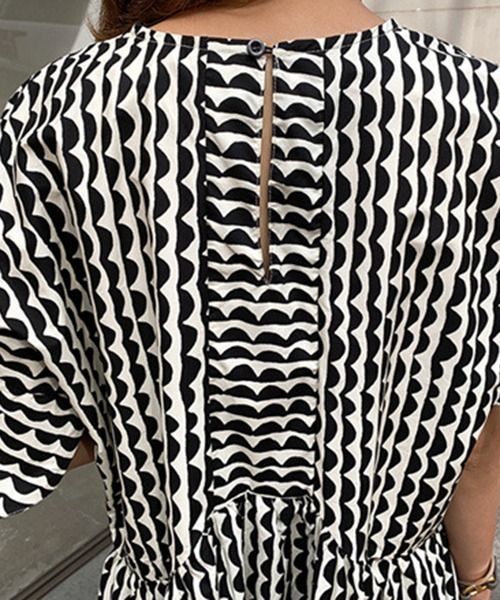 「a lot of love」 半袖ワンピース M ブルー レディース_画像6