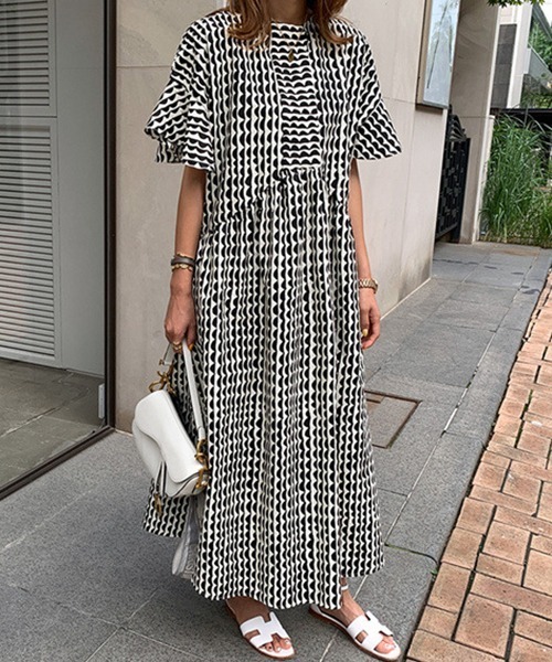 「a lot of love」 半袖ワンピース M ブルー レディース_画像9