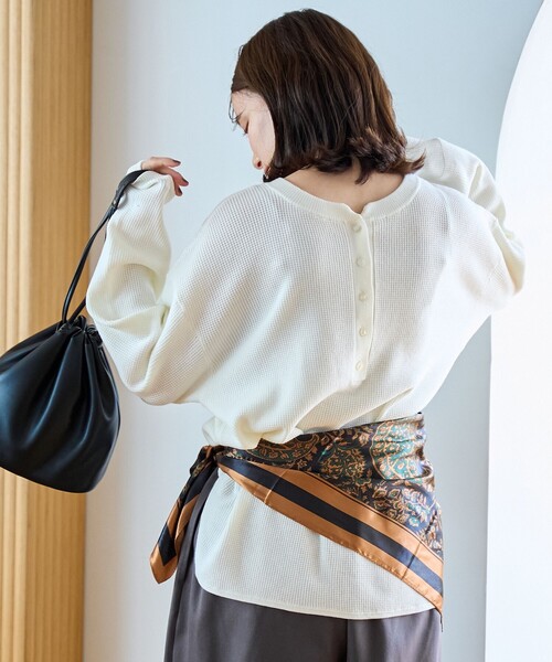 coen（コーエン） ニット セーター ウール混2WAY ワッフルニットプル