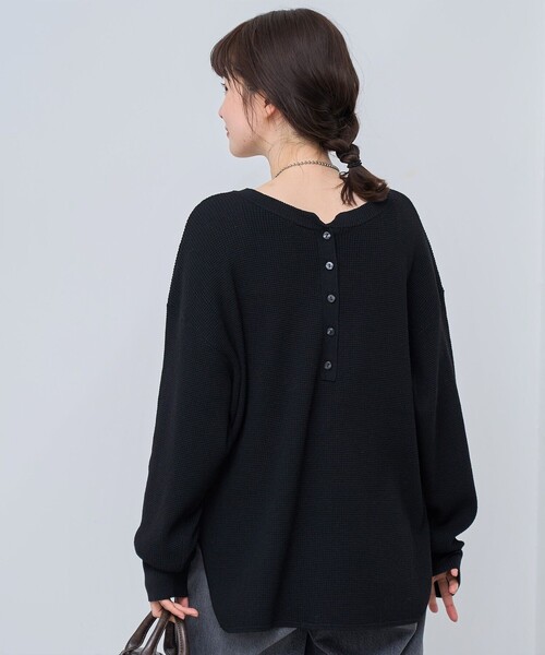 coen（コーエン） ニット セーター ウール混2WAY ワッフルニットプル