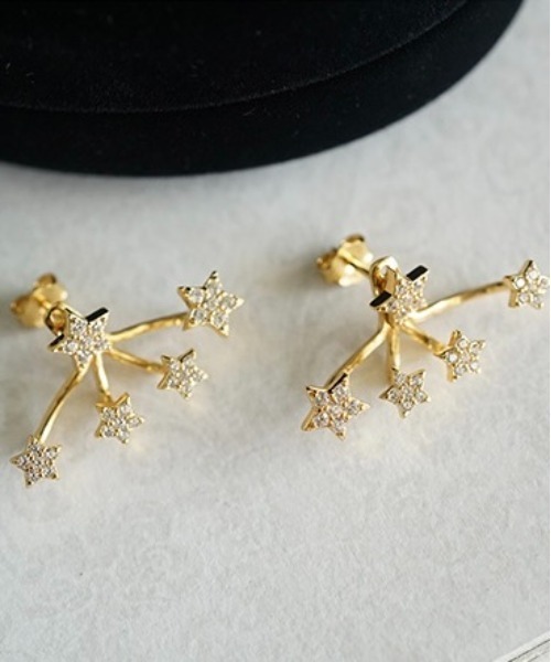 ピアス 「blatto 925silver」シルバー925 5粒スターモチーフ　ピアス esm-pierce-49-37 レディースの画像