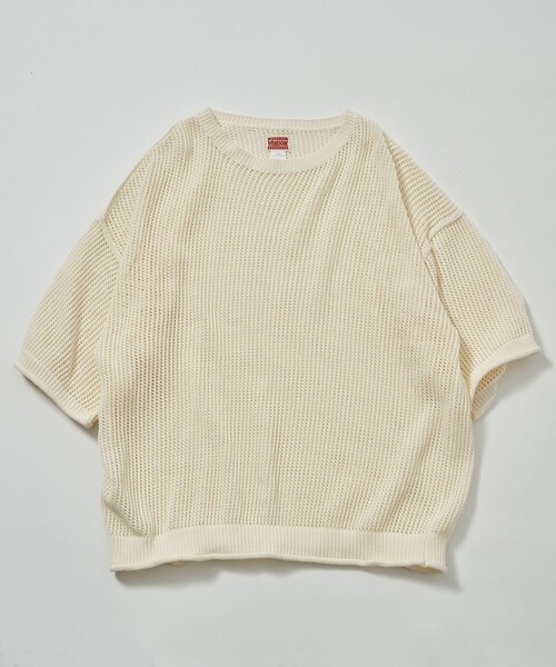「HINSON」 半袖ニット MEDIUM ブラック メンズ_画像9