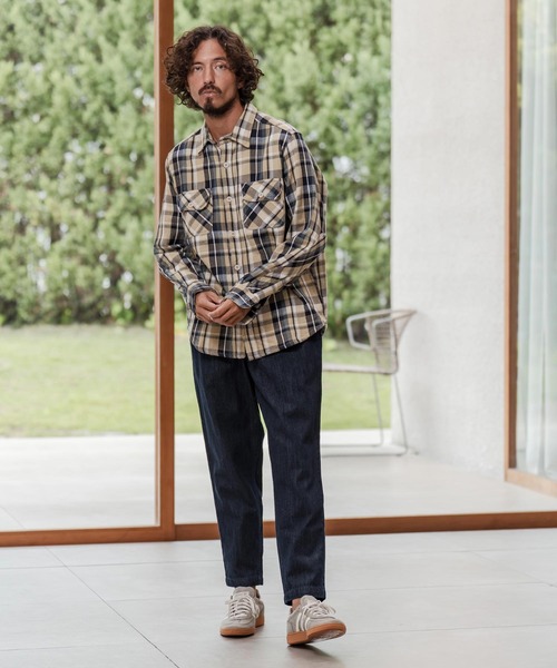 CAMBIO（カンビオ） シャツ ms6292-ヴィンテージライクネルチェック