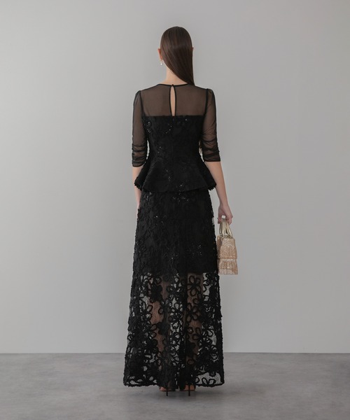 Leja（レジャ） ドレス 「LEJA LUXE」フラワーレースペプラム