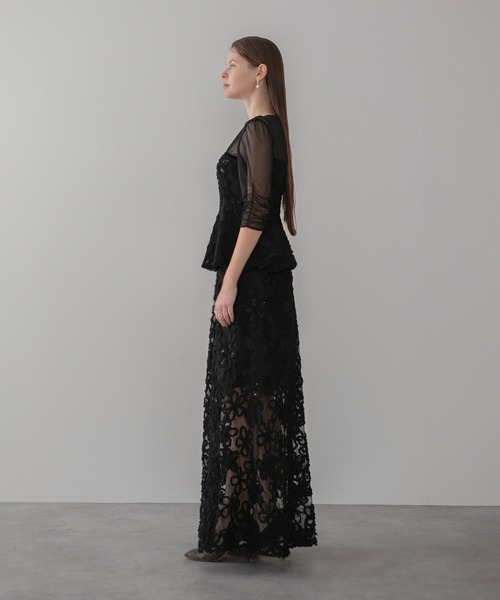 Leja（レジャ） ドレス 「LEJA LUXE」フラワーレースペプラム