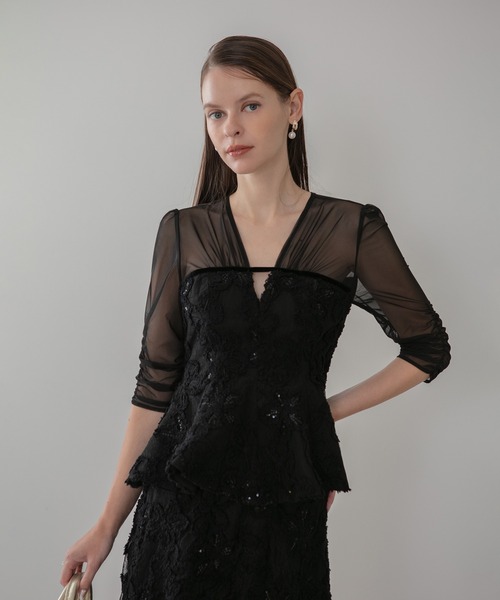 Leja（レジャ） ドレス 「LEJA LUXE」フラワーレースペプラム