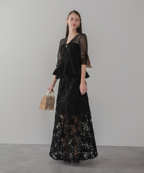 Leja（レジャ） ドレス 「LEJA LUXE」フラワーレースペプラム