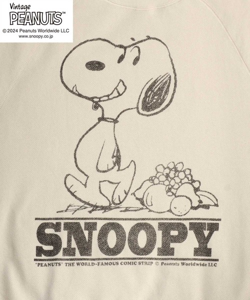 「PEANUTS」 「fruit of the loom」スウェットカットソー M グリーン レディース_画像2