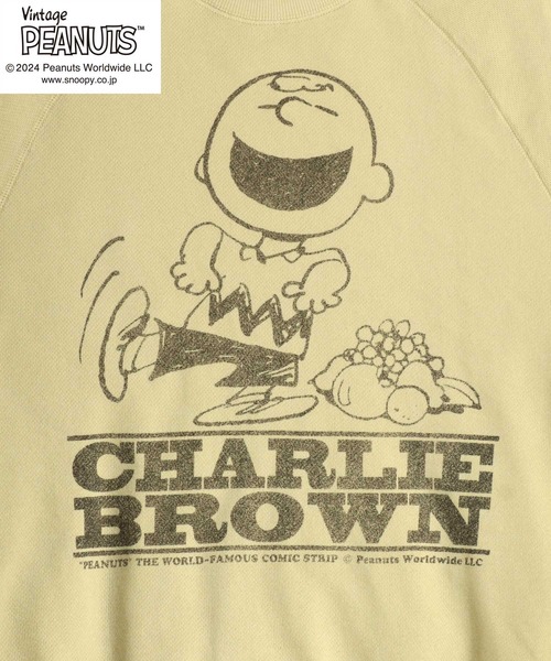 「PEANUTS」 「fruit of the loom」スウェットカットソー M グリーン レディース_画像6