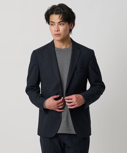 美品　シップス　リネン　メランジ　ホップサック　アンコンジャケット　L A DAY IN THE LIFE カバーオール メランジ ホップサック ジャケット