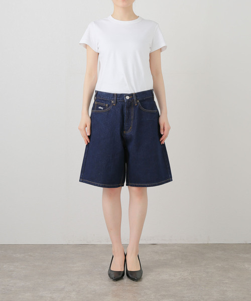 「OBEY」 デニムパンツ 29 エメラルドブルー レディース_画像4