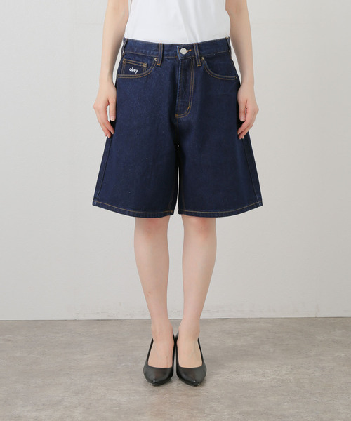 「OBEY」 デニムパンツ 29 エメラルドブルー レディース_画像5