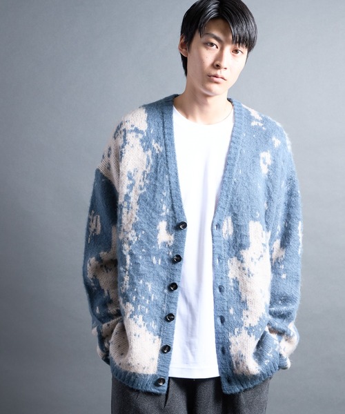 美品EVERYDAY I LIKE ブルーカーディガン COMMON WARE（コモンウェアー） カーディガン PF:MOHAIR LIKE GRANGE