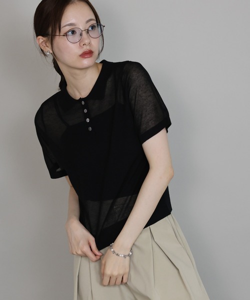 「J by blue」 半袖ポロシャツ MEDIUM ブラウン レディース_画像2