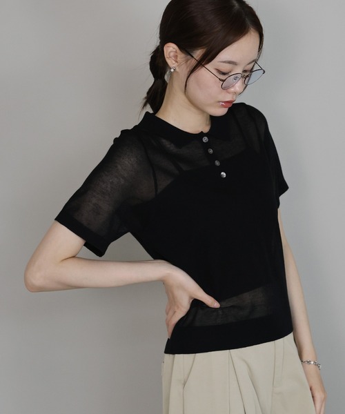 「J by blue」 半袖ポロシャツ MEDIUM ブラウン レディース_画像4
