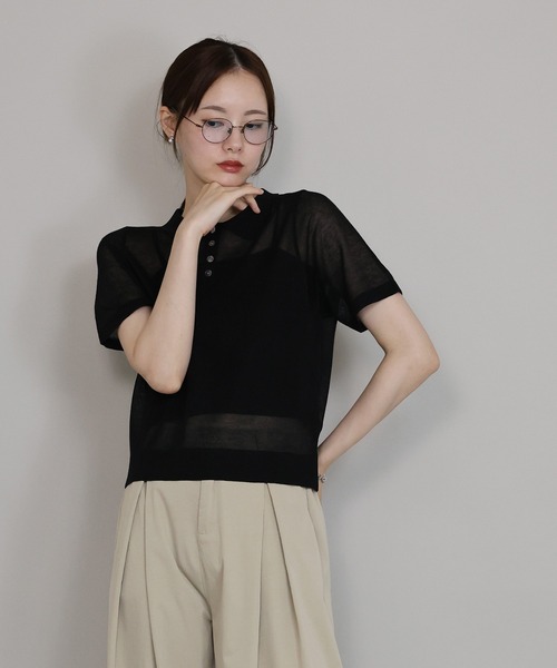「J by blue」 半袖ポロシャツ MEDIUM ブラウン レディース_画像7