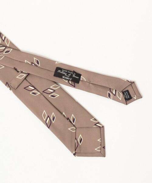 BEAMS F（ビームスF） ネクタイ Holliday ＆ Brown / シルク ダイヤ柄