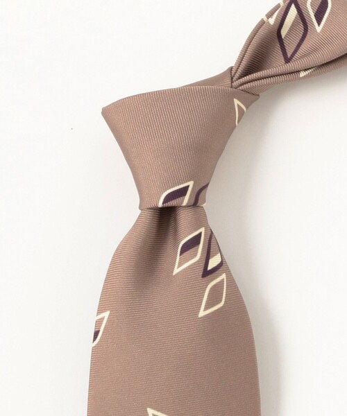 BEAMS F（ビームスF） ネクタイ Holliday ＆ Brown / シルク ダイヤ柄
