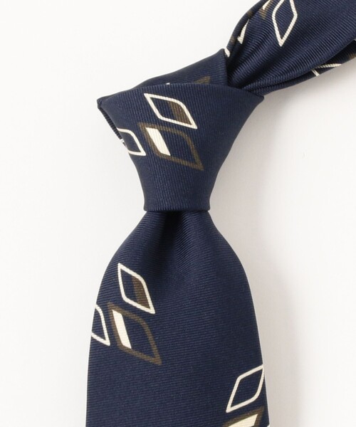 BEAMS F（ビームスF） ネクタイ Holliday ＆ Brown / シルク ダイヤ柄