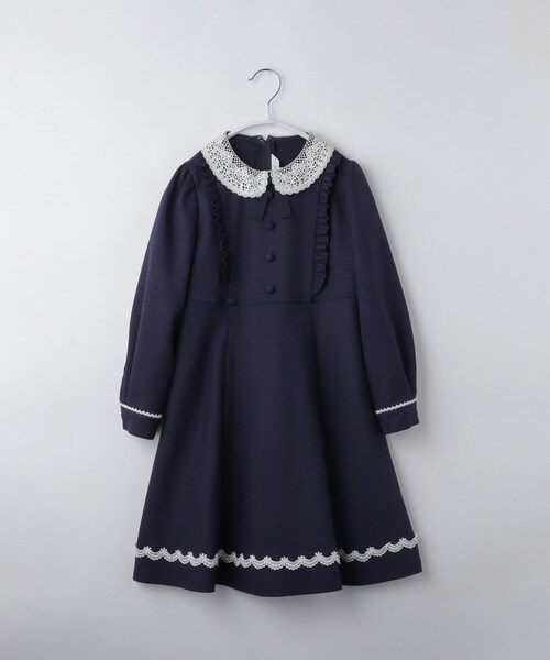 大人気！清楚ネイビー×リボン120 入学 卒園 ⋈女の子 フォーマル ランドセル CHOPIN（ショパン） 入学式 卒園式 スーツ 女の子 ワンピース ネイビー