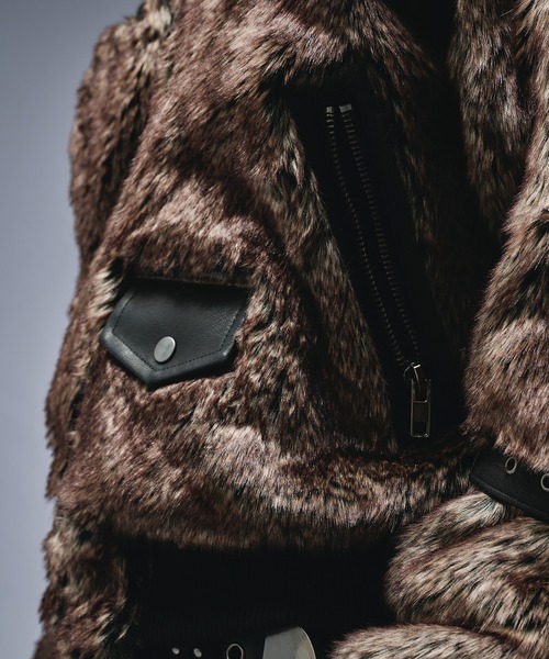 ANDER HUNK ブルゾン アウター Switch Design Faux Fur Flight Jacet