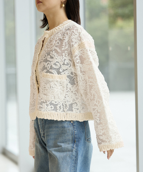 IENA LA BOUCLE（イエナラブークル） カーディガン レースコンビ