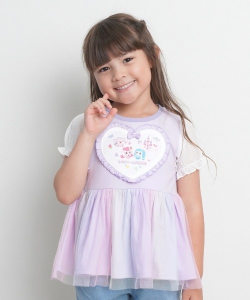 ティニピン×475 チュニック 裾チュール 天竺 しなこコラボ キッズ 子供
