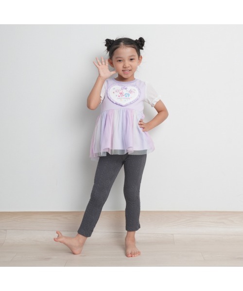 ティニピン×475 チュニック 裾チュール 天竺 しなこコラボ キッズ 子供