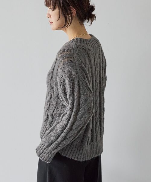 Ameri ケーブルニット Ameri（アメリ）の「BACK CABLE KNIT（ニット/セーター）」 - WEAR