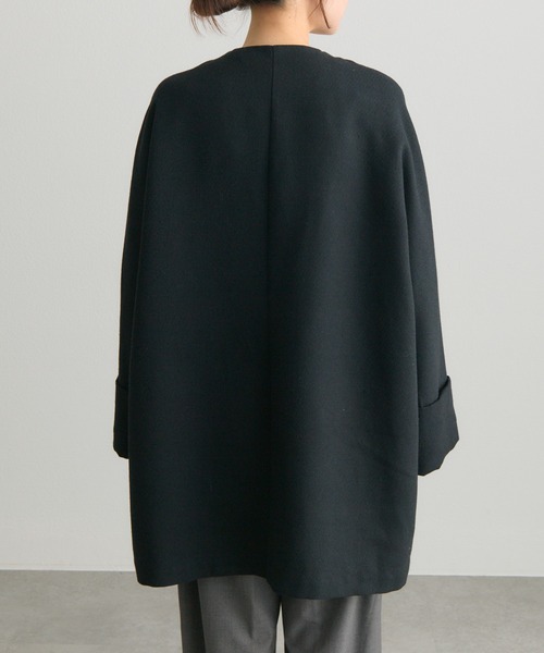 新品 CHALAYAN オーバーサイズ ノーカラーコート CLANE｜ノーカラー フレア コート 15101-0032-fn - Piu di aranciato