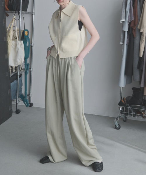 「Aunt Marie's」 ニットベスト FREE アイボリー レディース_画像3