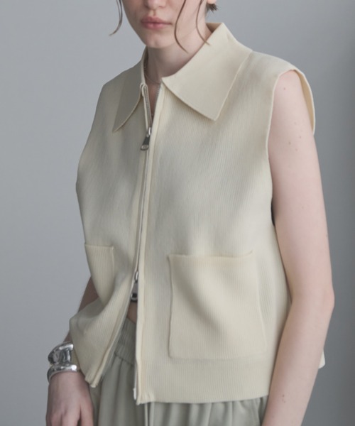 「Aunt Marie's」 ニットベスト FREE アイボリー レディース_画像4