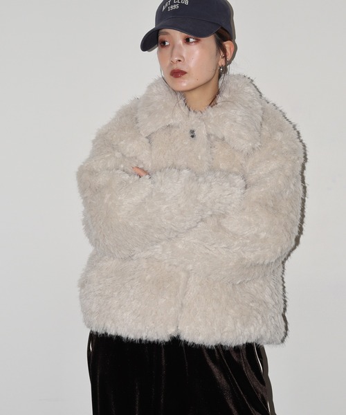 【完売商品】manana suerte ショートコート　ファー切替ブルゾン 完売商品】manana suerte ファー切替ブルゾン ショートコート