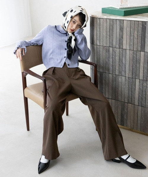 RAGEBLUE（レイジブルー） スラックス パンツ 裾デザイン2タックワイド