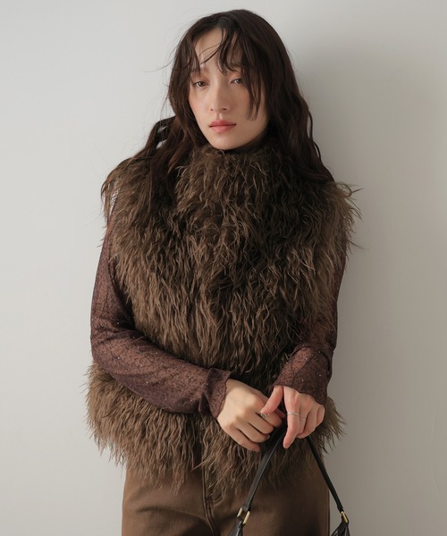 フェイクファーベスト ブラウンのおすすめ人気商品一覧 通販 - Yahoo