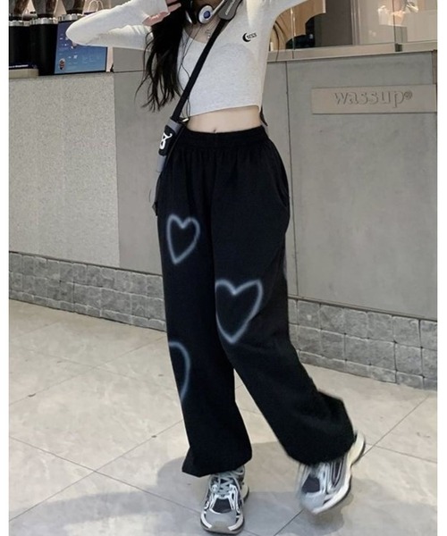 inst.ALL スウェットパンツ ジャージ ハートペイントスウェットパンツ
