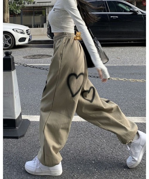 inst.ALL スウェットパンツ ジャージ ハートペイントスウェットパンツ