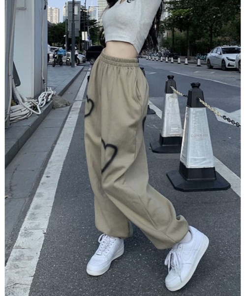 inst.ALL スウェットパンツ ジャージ ハートペイントスウェットパンツ