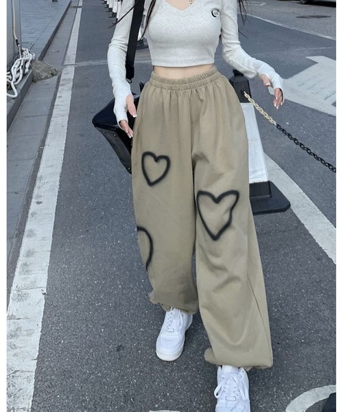 inst.ALL スウェットパンツ ジャージ ハートペイントスウェットパンツ