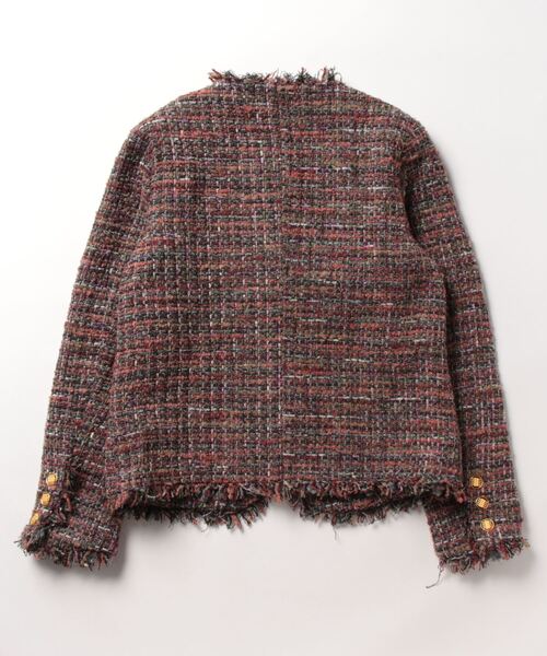 「BANICO」 ノーカラージャケット SMALL レッド レディース_画像2