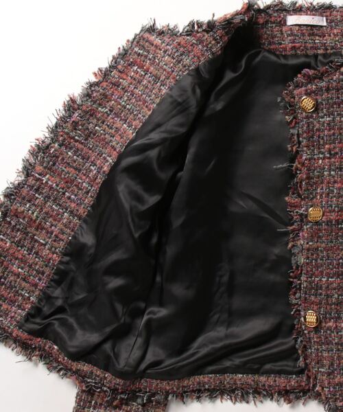 「BANICO」 ノーカラージャケット SMALL レッド レディース_画像3