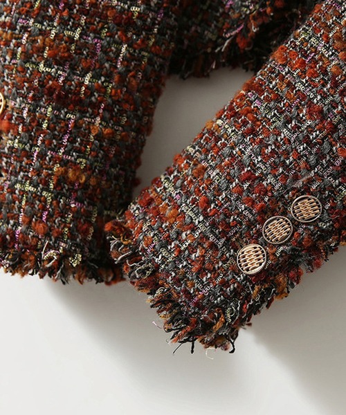 「BANICO」 ノーカラージャケット SMALL レッド レディース_画像6