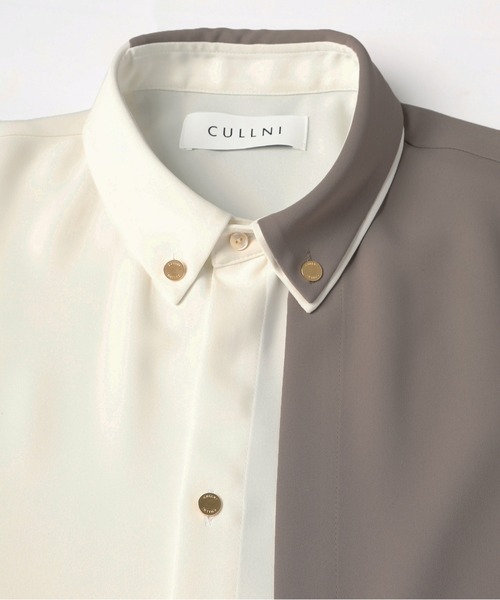 CULLNI（クルニ） シャツ Double Cloth Layered Bi-Color Short Sleeve