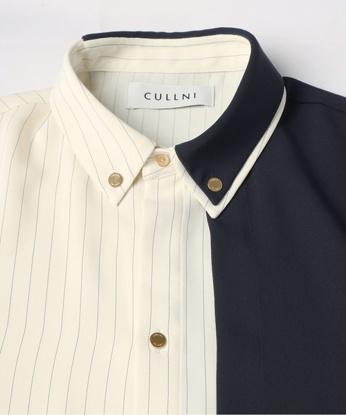 CULLNI（クルニ） シャツ Double Cloth Layered Bi-Color Short Sleeve
