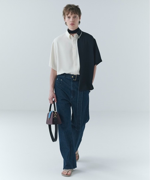 CULLNI（クルニ） シャツ Double Cloth Layered Bi-Color Short Sleeve