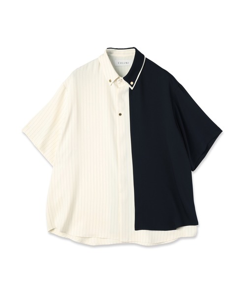 CULLNI（クルニ） シャツ Double Cloth Layered Bi-Color Short Sleeve