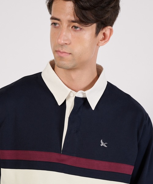 Eddie Bauer（エディーバウアー） ポロシャツ パネル ラグビーシャツ