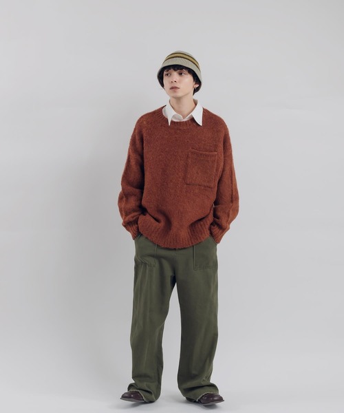 「MUHET」 長袖ニット MEDIUM カーキ レディース_画像2