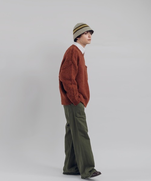「MUHET」 長袖ニット MEDIUM カーキ レディース_画像4
